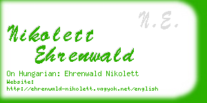 nikolett ehrenwald business card